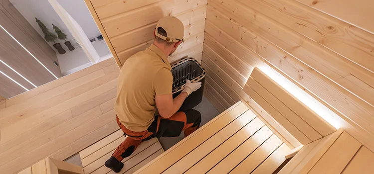 Finnish Sauna Ceiling Installation in St. Catharines, Ontario