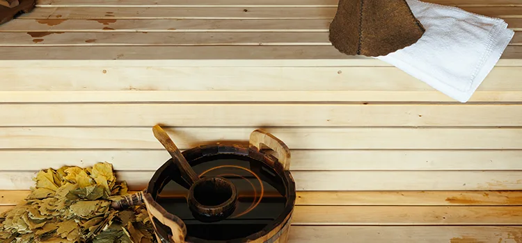 Fir Wood Sauna Ceiling Installation in St. Catharines, Ontario